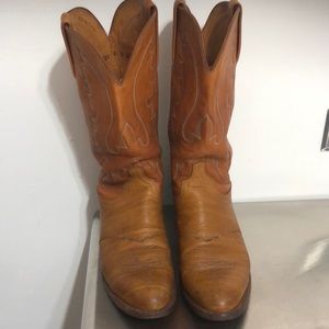 Lucchese 1883 Mens saddle brown cowboy boots.